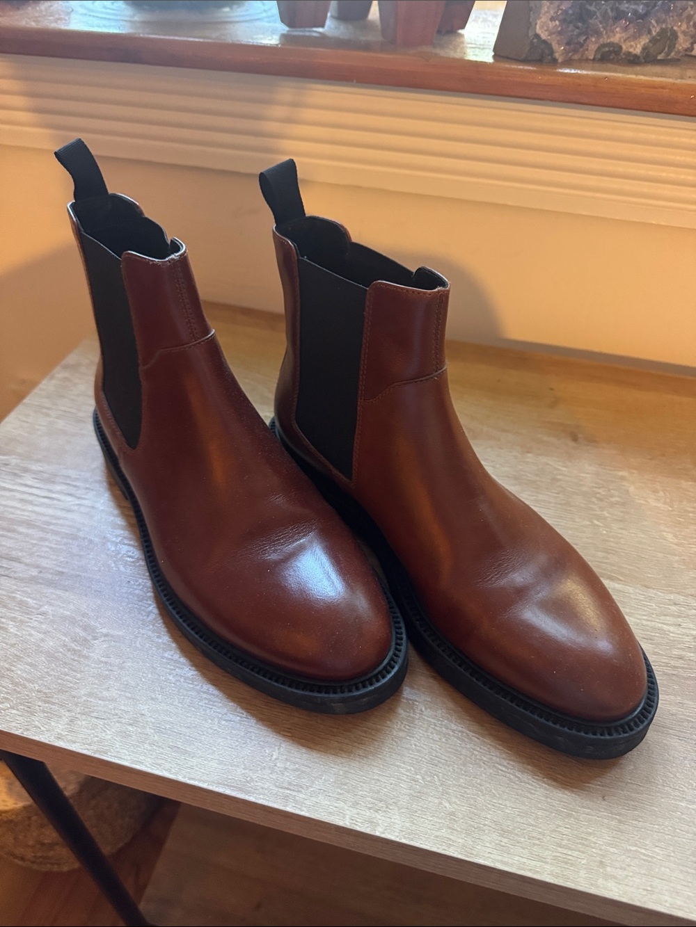 Vagabond Brown Leather Chelsea Ankle Boots